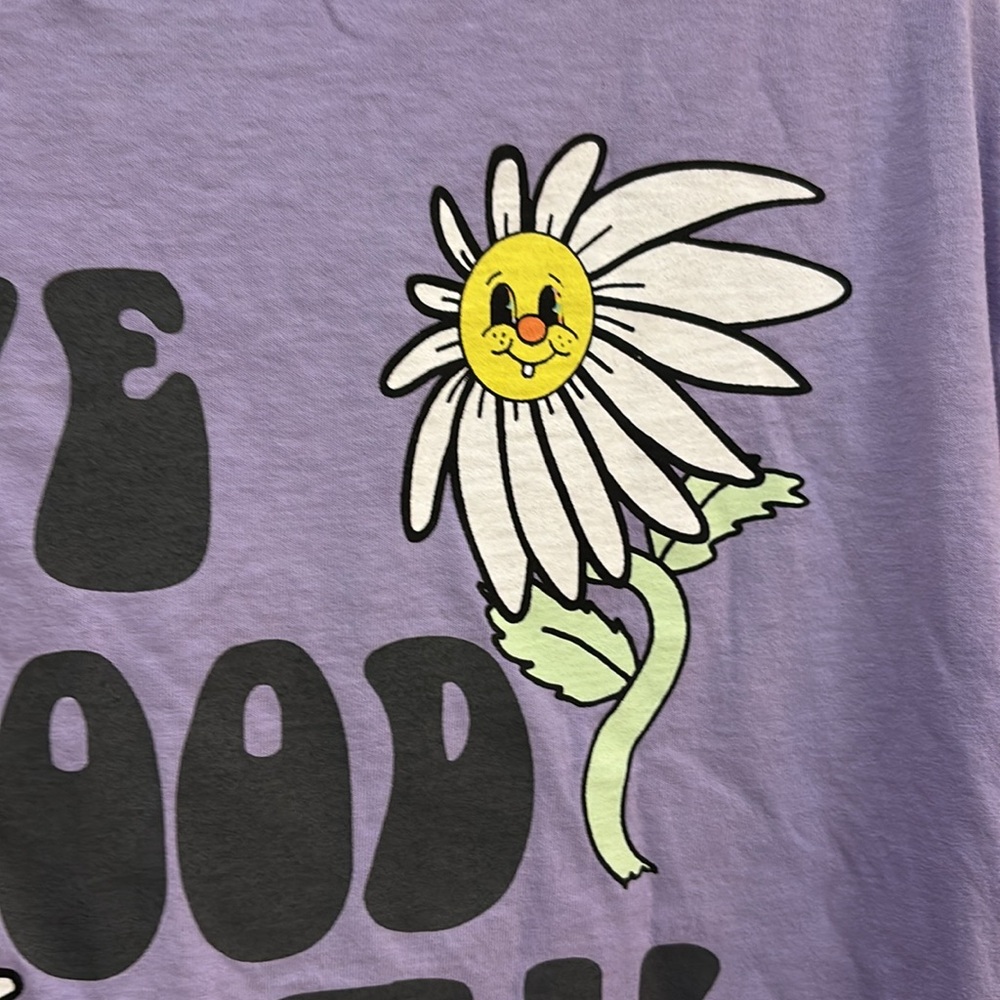Unisex Purple T-Shirt with Smiley Daisy - size XL - Picture 7 of 8